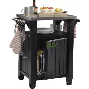 Keter Outdoor BBQ Grill Prep & Serving Cart