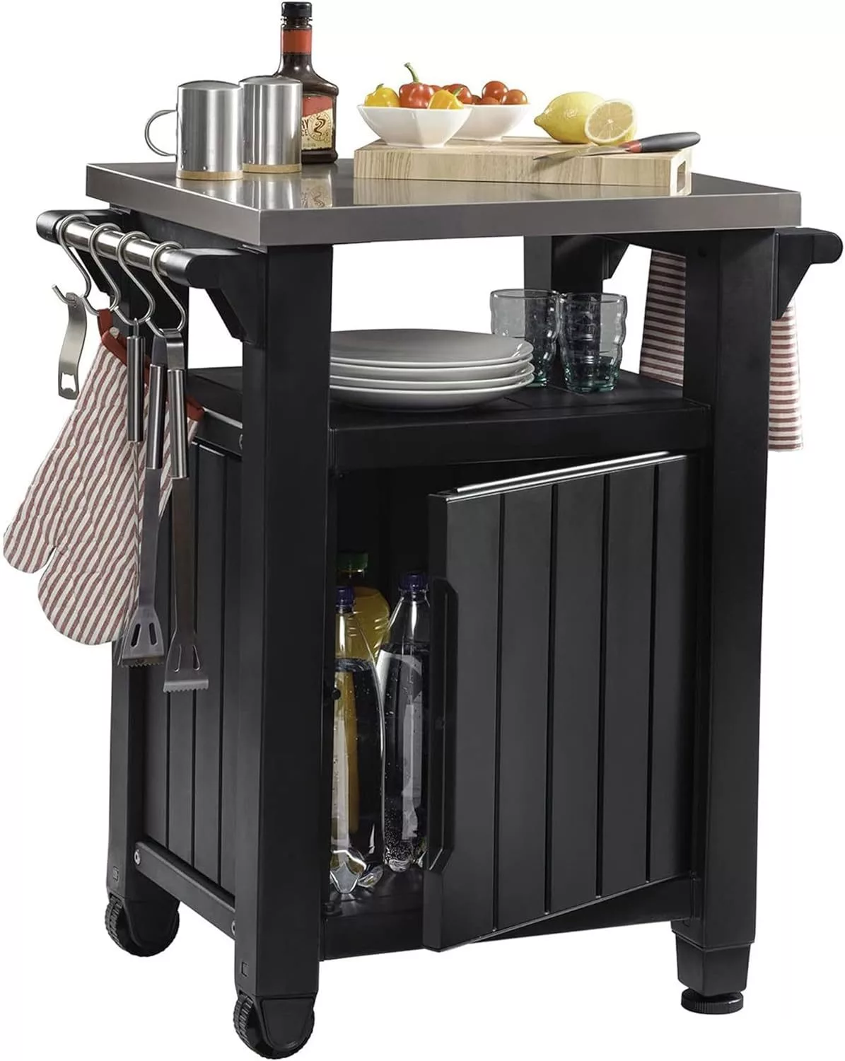 Keter Outdoor BBQ Grill Prep & Serving Cart - Image 4