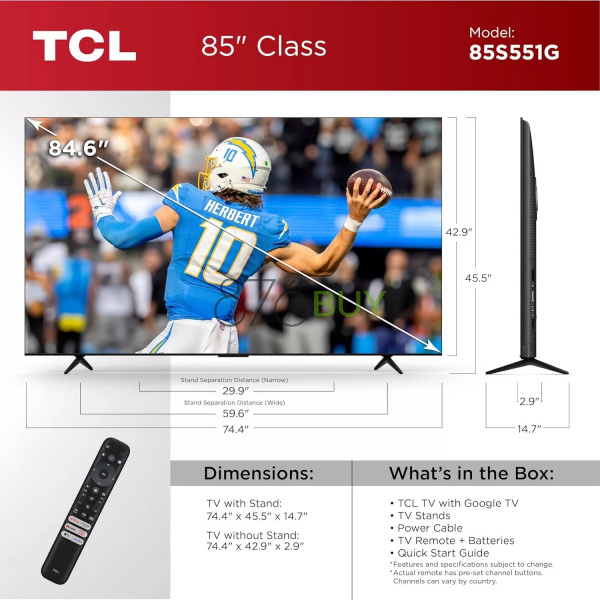 TCL 85-Inch Class S5 4K UHD LED Smart TV with Google TV - Image 2