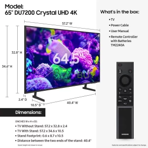 SAMSUNG 65-Inch Class Crystal UHD 4K