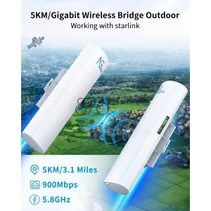 NGTeco 5KM Point-to-Point Outdoor WiFi Gigabit Wireless Bridge