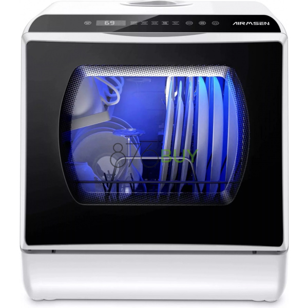 AIRMSEN Portable Countertop Dishwasher with 5-Liter Built-in Water Tank and Air-Dry Function