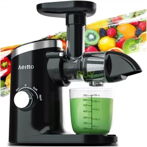 Aeitto Cold Press Juicer, Quiet Masticating Juicer with Triple Modes - Black