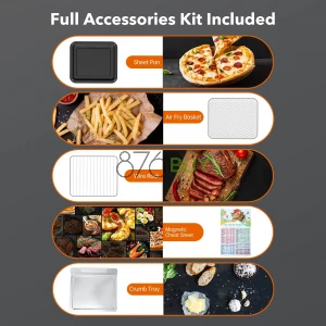 TaoTronics 19QT Air Fryer, 15-in-1 Family-Sized Smart Toaster Oven Countertop with Fits 12-inch Pizza, 6-Slice Toast