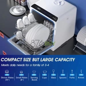 AIRMSEN Portable Countertop Dishwasher with 5-Liter Built-in Water Tank and Air-Dry Function