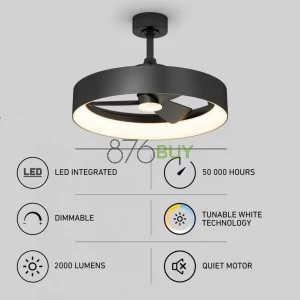 Austin 23 in. LED modern black ceiling fan - with remote