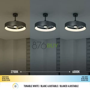Austin 23 in. LED modern black ceiling fan - with remote