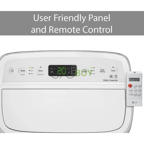 LG 10000 BTU (14000 BTU ASHRAE) Dual Inverter Portable Air Conditioner with Smartphone control, Rooms up to 500 Sq. ft, - Image 5