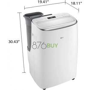 LG 10000 BTU (14000 BTU ASHRAE) Dual Inverter Portable Air Conditioner with Smartphone control, Rooms up to 500 Sq. ft,