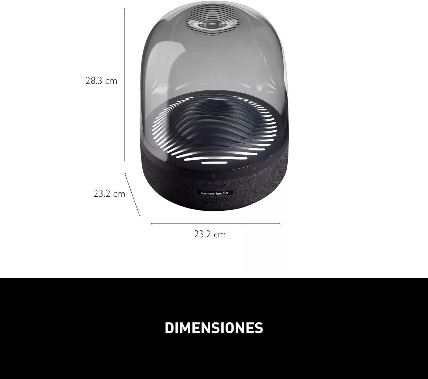 Harman Kardon Aura Studio 3 - Elegant, BT Wireless Speaker with Premium Design and Ambient Lighting- Black - Image 4