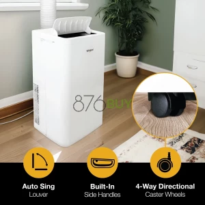 Whirlpool 8,300 BTU115V Portable Air Conditioner with Remote, Cools up to 550 sq ft
