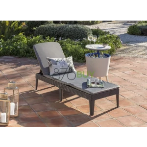Keter Outdoor Sun Lounger with Graphite Cushion