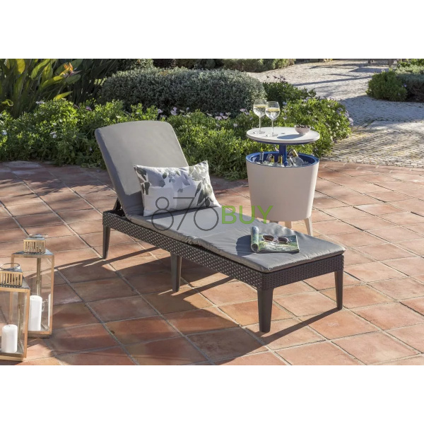 Keter Outdoor Sun Lounger with Graphite Cushion - Image 8