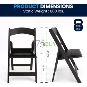 Flash Furniture Hercules Series Capacity Resin Folding Chair [Set of 4] Color: Black