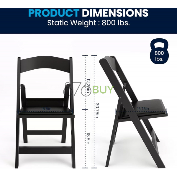 Flash Furniture Hercules™ Series Folding Chair - Black Resin - Image 8