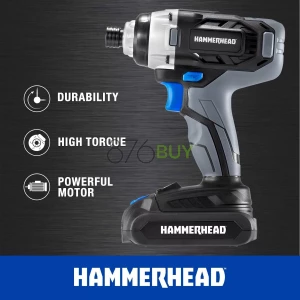 Hammerhead 20V 1/4 Inch Cordless Impact Driver Kit with 1.5Ah Battery and Charger
