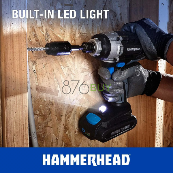 Hammerhead 20V 1/4 Inch Cordless Impact Driver Kit with 1.5Ah Battery and Charger - Image 3