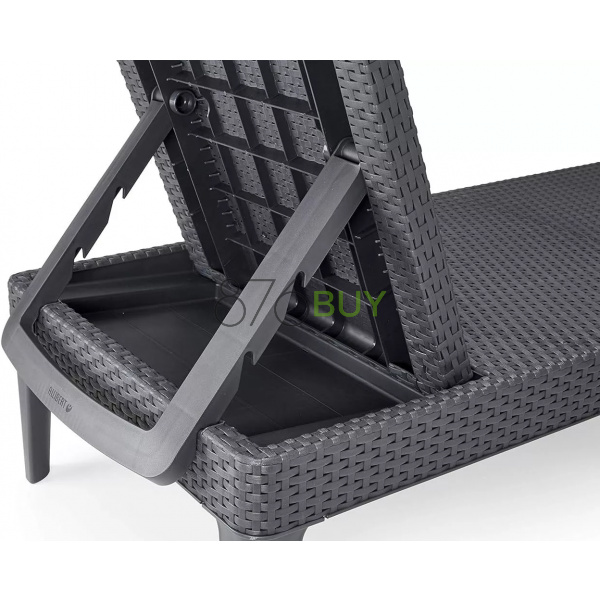 Keter Outdoor Sun Lounger with Graphite Cushion - Image 3