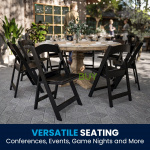 Flash Furniture Hercules Series Capacity Resin Folding Chair [Set of 4] Color: Black