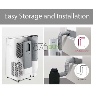 LG 10000 BTU (14000 BTU ASHRAE) Dual Inverter Portable Air Conditioner with Smartphone control, Rooms up to 500 Sq. ft,