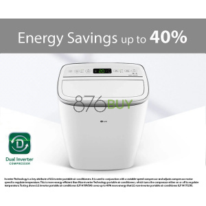 LG 10000 BTU (14000 BTU ASHRAE) Dual Inverter Portable Air Conditioner with Smartphone control, Rooms up to 500 Sq. ft,
