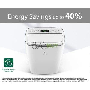 LG 10000 BTU (14000 BTU ASHRAE) Dual Inverter Portable Air Conditioner with Smartphone control, Rooms up to 500 Sq. ft,