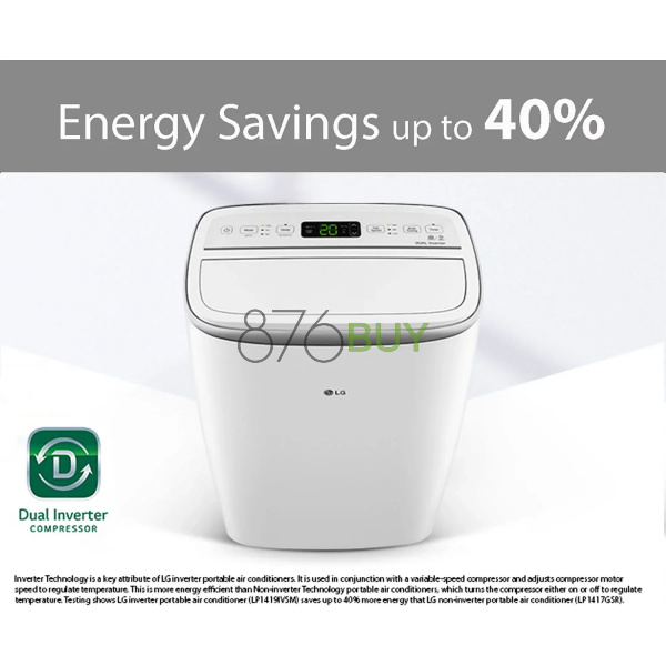 LG 10000 BTU (14000 BTU ASHRAE) Dual Inverter Portable Air Conditioner with Smartphone control, Rooms up to 500 Sq. ft, - Image 6