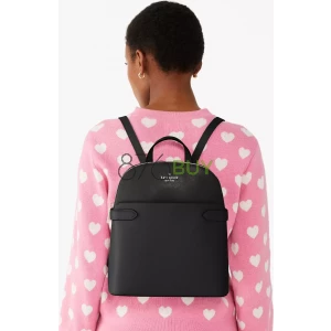 Kate Spade New York Staci Dome Leather Medium Backpack Black