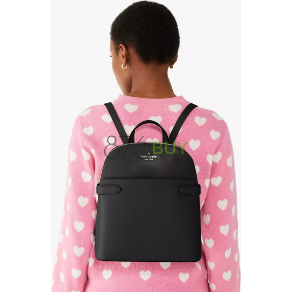 Kate Spade New York Staci Dome Leather Medium Backpack Black - Image 7