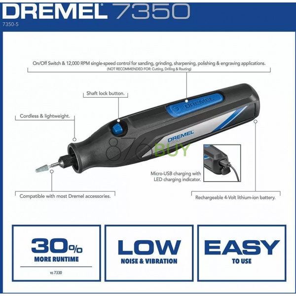 Dremel 7350-5 Cordless Rotary Tool Kit - Image 5