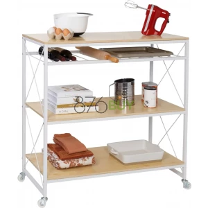 Honey-Can-Do Rolling Kitchen Island, White/Oak SHF-09512 White