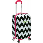 Rockland Safari Hardside Spinner Wheel Luggage, Pink Chevron, Carry-On 20-Inch