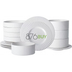 Christian Siriano Lusso 16-Piece Dinnerware Set Stoneware, White