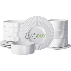 Christian Siriano Lusso 16-Piece Dinnerware Set Stoneware, White