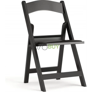 Flash Furniture Hercules Series Stackable Folding Chairs for Churches, Weddings and Formal Events - Set of 4, Black