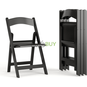 Flash Furniture Hercules Series Stackable Folding Chairs for Churches, Weddings and Formal Events - Set of 4, Black