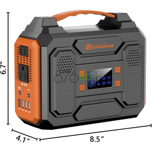 ZeroKor 300W Portable Solar Generator with Foldable 60W Solar Panel