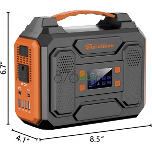 ZeroKor 300W Portable Solar Generator with Foldable 60W Solar Panel