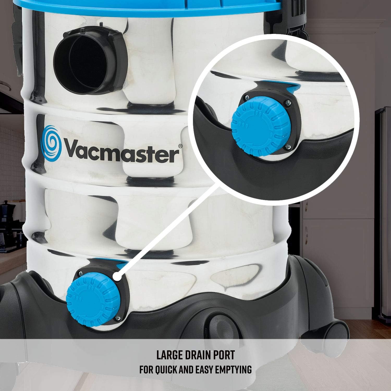 Vacmaster 6 Gallon 3 Peak HP Stainless Steel Wet/Dry Shop Vacuum - Image 3