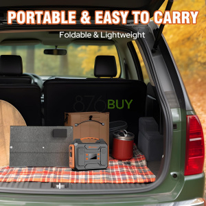 ZeroKor 300W Portable Solar Generator with Foldable 60W Solar Panel