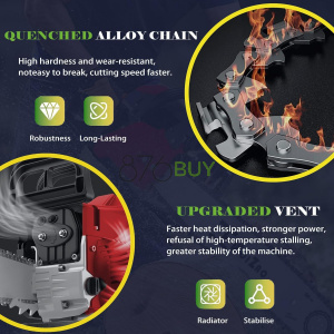 WOIZAO Gas Chainsaw 58CC with Quick-Switch Dual Bars (18 and 20 Inch)