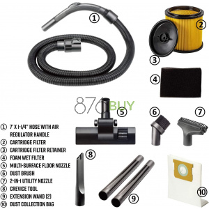 Vacmaster 6 Gallon 3 Peak HP Stainless Steel Wet/Dry Shop Vacuum