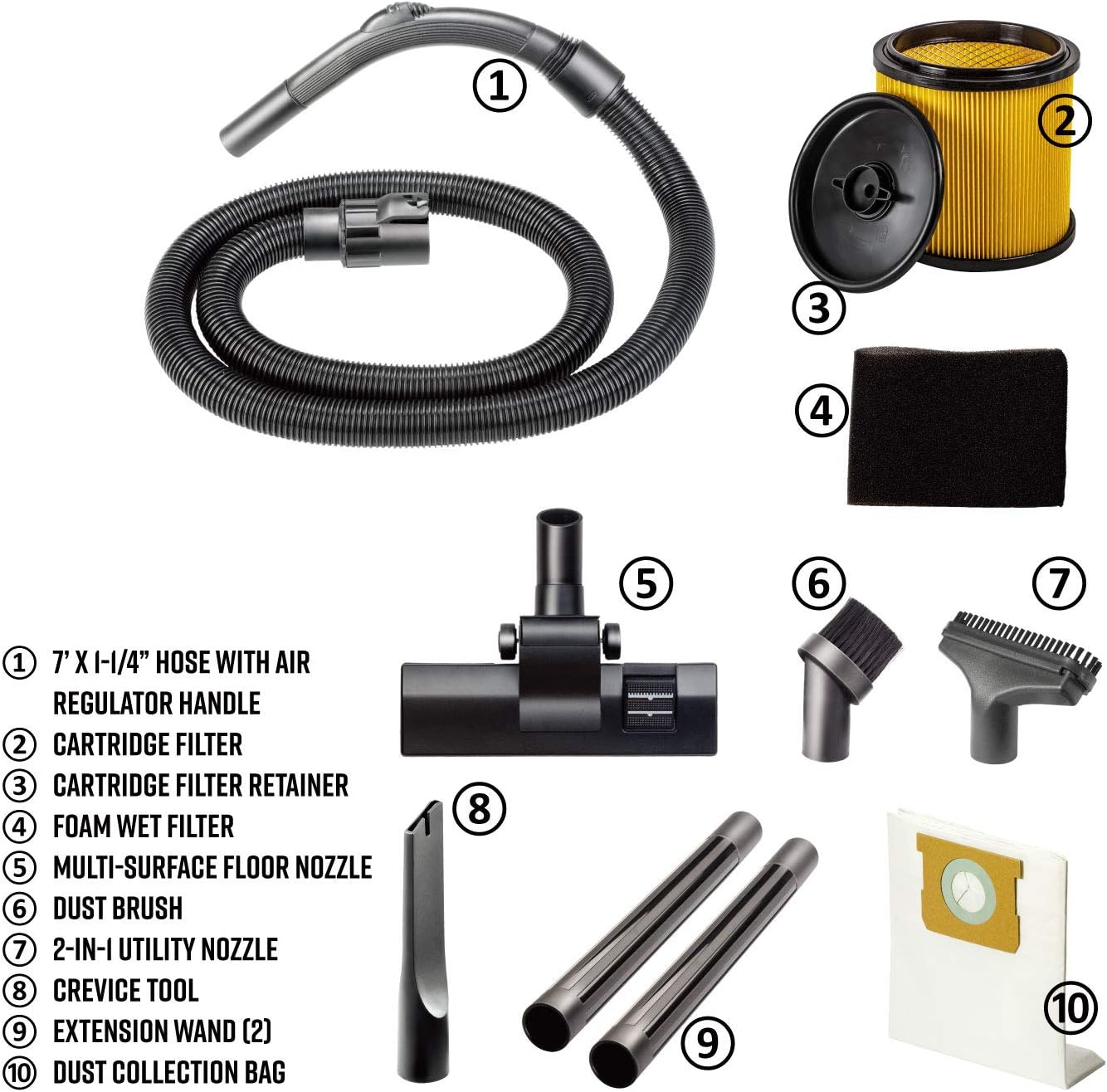 Vacmaster 6 Gallon 3 Peak HP Stainless Steel Wet/Dry Shop Vacuum - Image 5