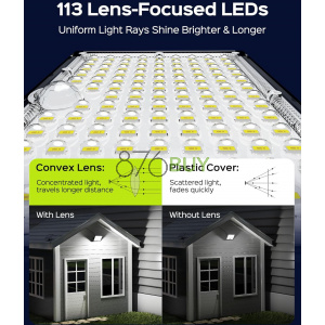 JACKYLED Solar Lights Outdoor with Motion Sensor