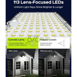 JACKYLED Solar Lights Outdoor with Motion Sensor