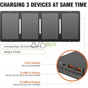 ZeroKor 300W Portable Solar Generator with Foldable 60W Solar Panel