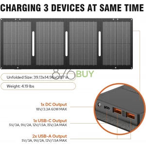ZeroKor 300W Portable Solar Generator with Foldable 60W Solar Panel
