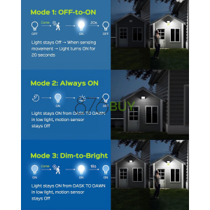 JACKYLED Solar Lights Outdoor with Motion Sensor