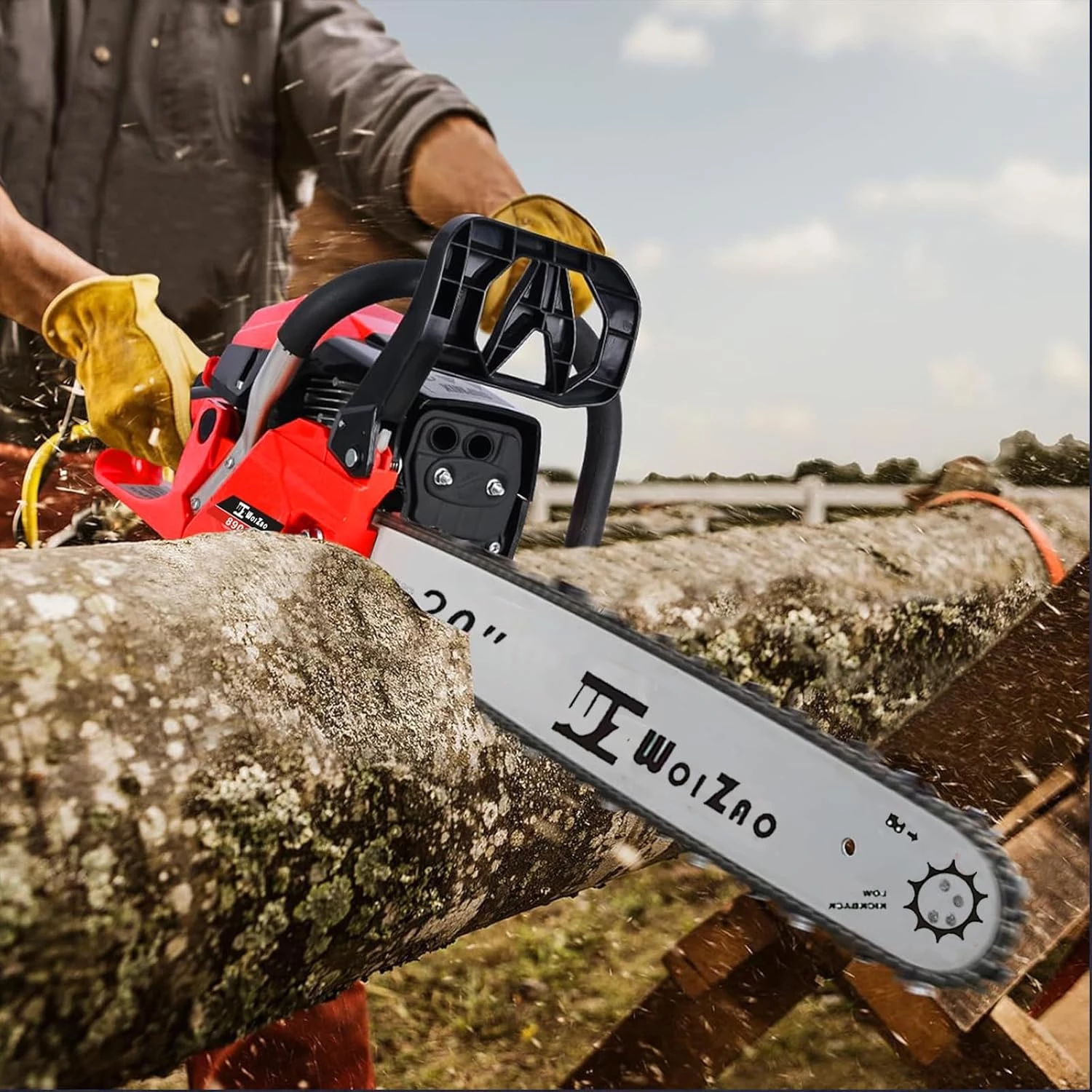 WOIZAO Gas Chainsaw 58CC with Quick-Switch Dual Bars (18 and 20 Inch) - Image 2