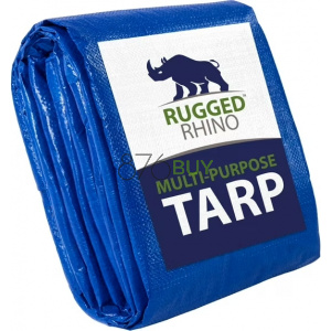 Rugged Rhino Tarp, Heavy Duty Waterproof for All Weather, Durable Water Resistant, 8x10 1 Pack Blue